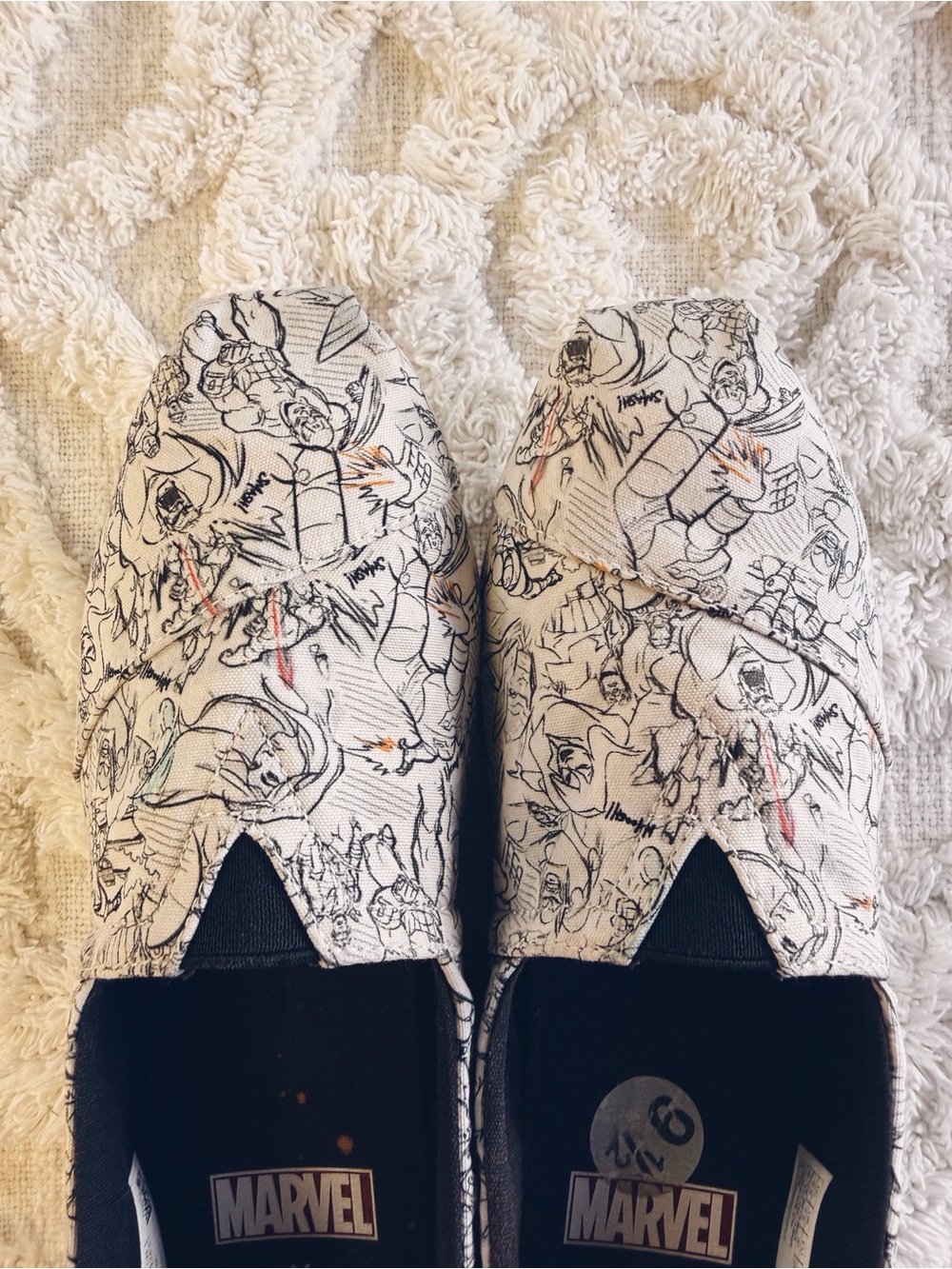 TOMS x Marvel Comic Print Alpargata Slip-On Shoes | Women’s 9.5 | GUC